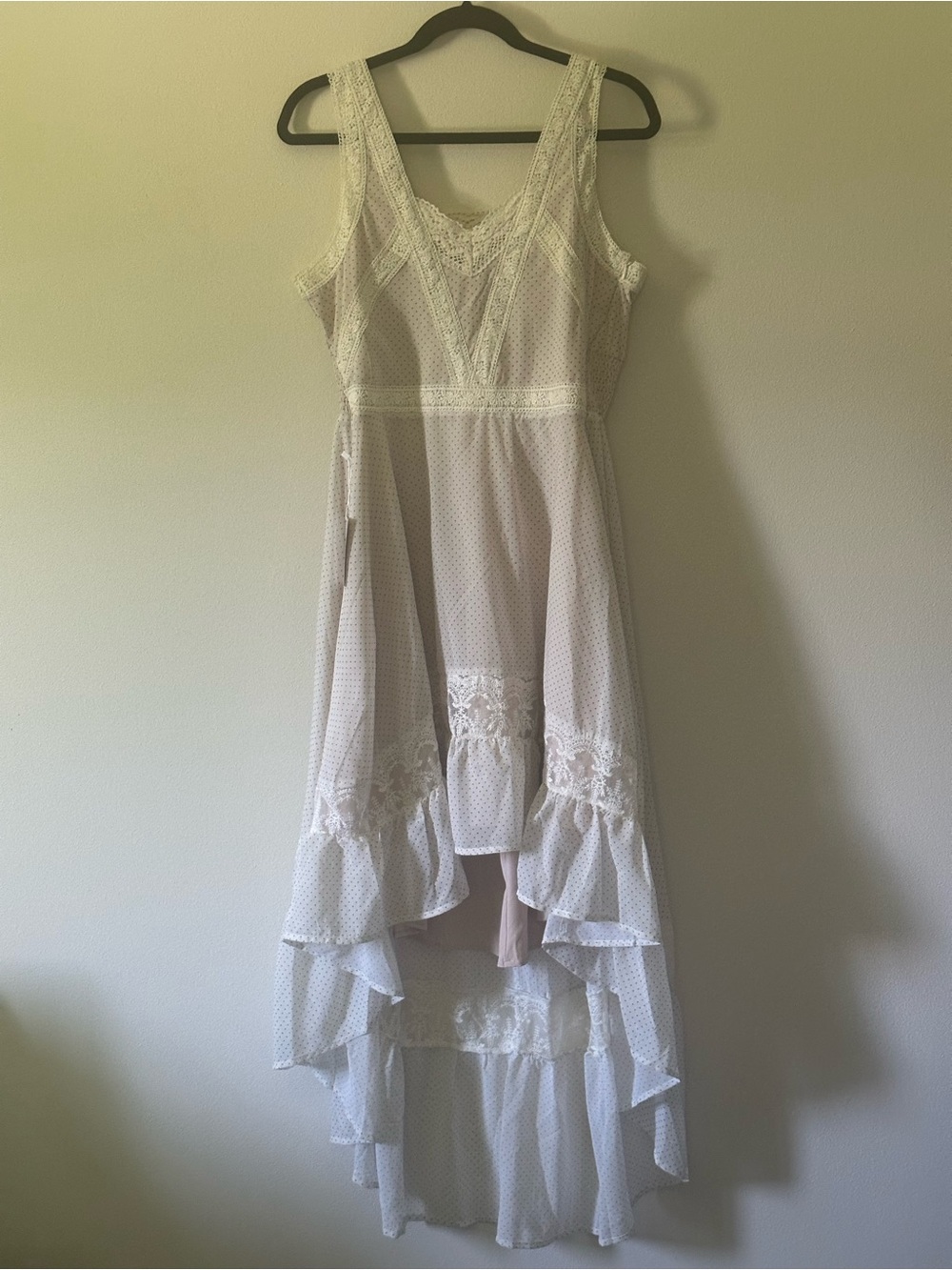 Joyfolie White Lace High-Low Dress